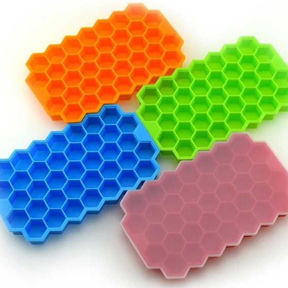 BPA Free Silicone Honey Comb Ice Cube Tray Leak Proof Whiskey Juice 37 Grid Ice
